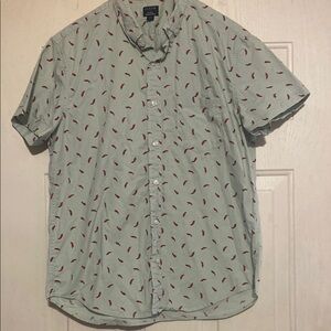 J.‎ Crew Green and Red Casual Button Down Shirt